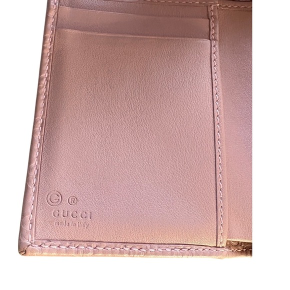 Gucci Pink GG Guccissima Leather Tri Fold Wallet Certificate of Authenticity - Picture 9 of 14